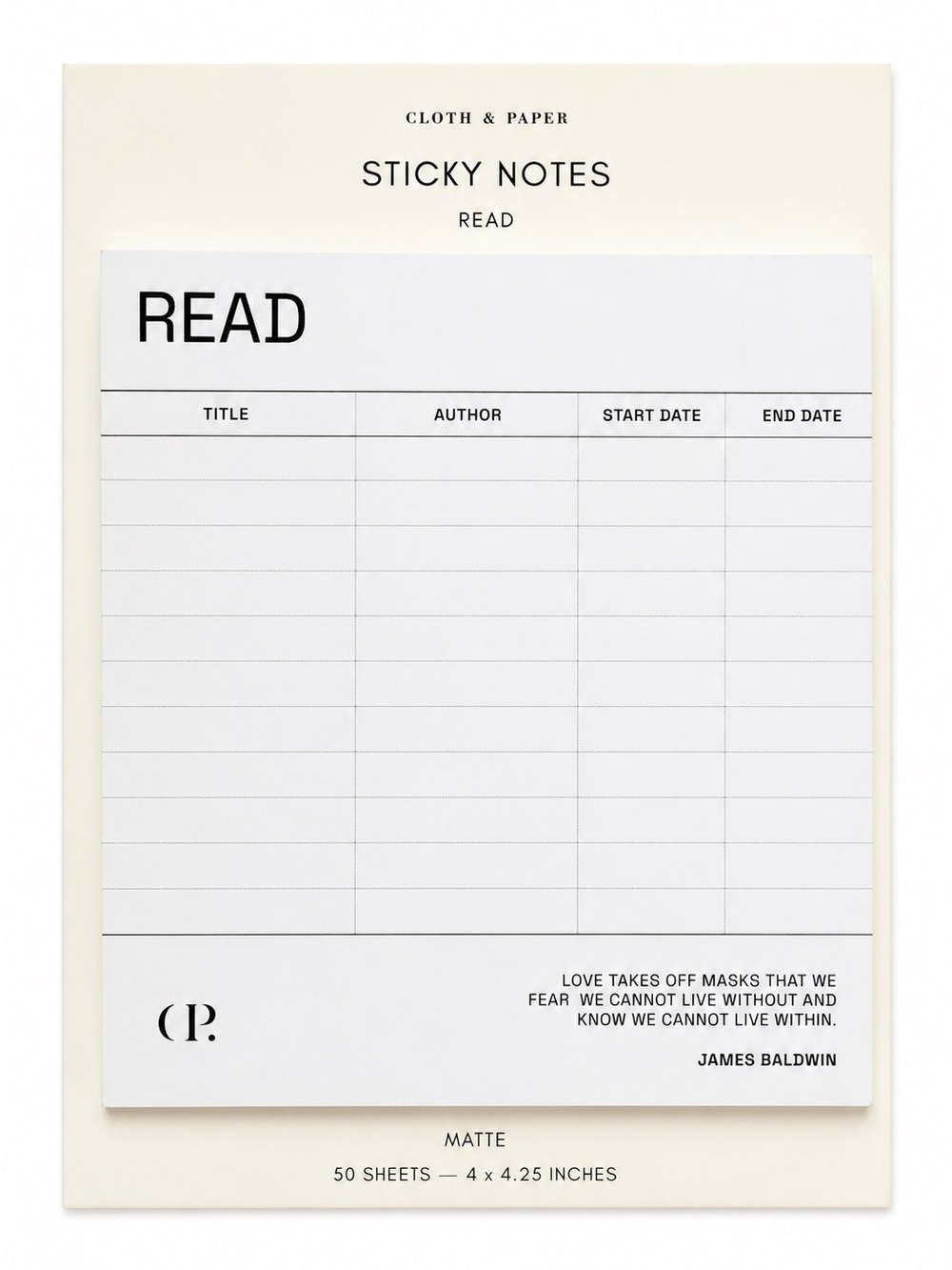 Cloth and Paper (C&P) READ Sticky Notes New